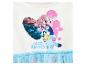 Witte jurk met Coco en Bluey print, paillettenhart en blauwe tule rand.