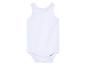 Witte baby body zonder mouwen.