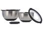 Roestvrijstalen mengkommen set met zwarte deksels