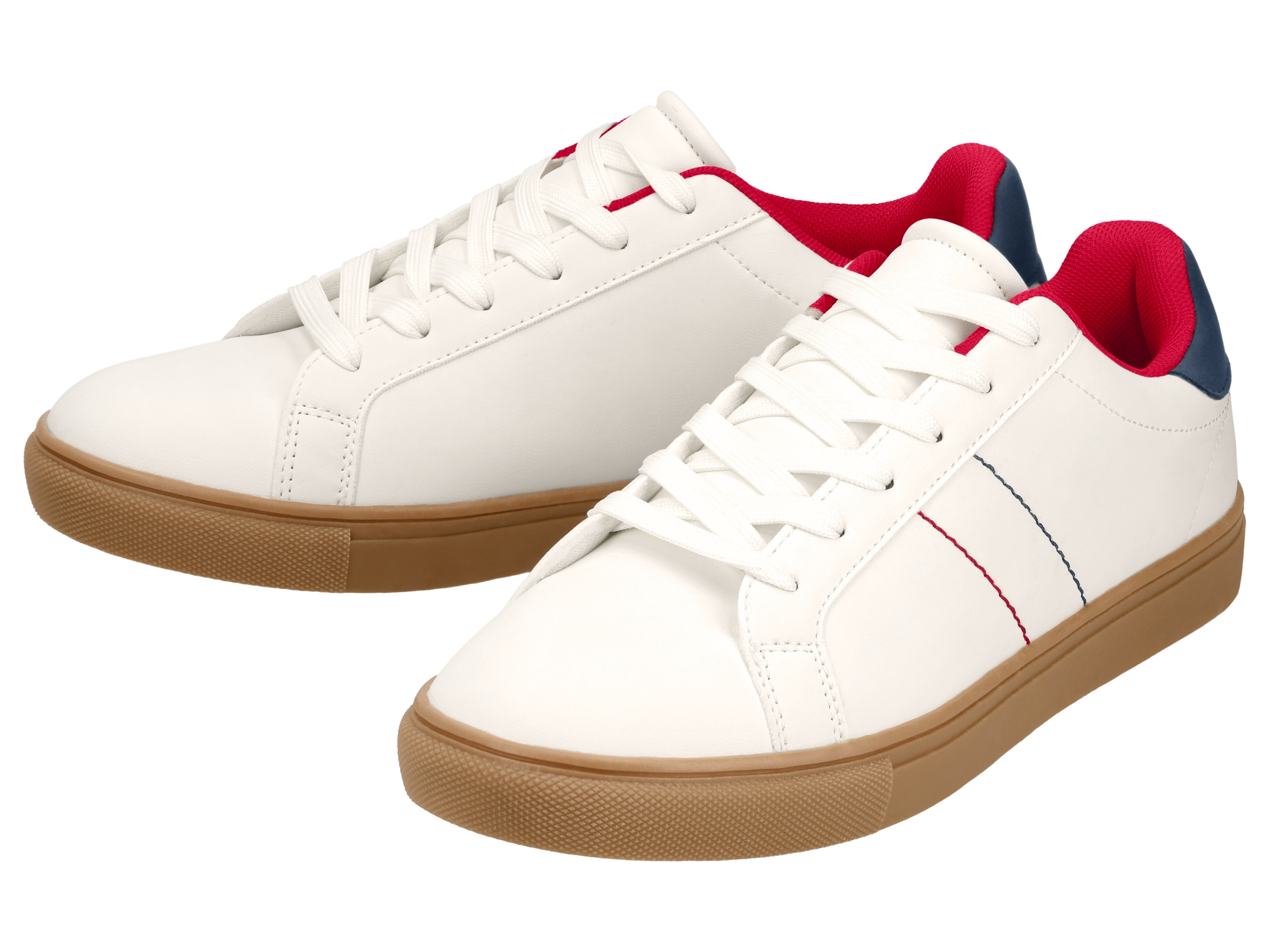 esmara Men Heren sneakers (wit/rood/marineblauw, 43)