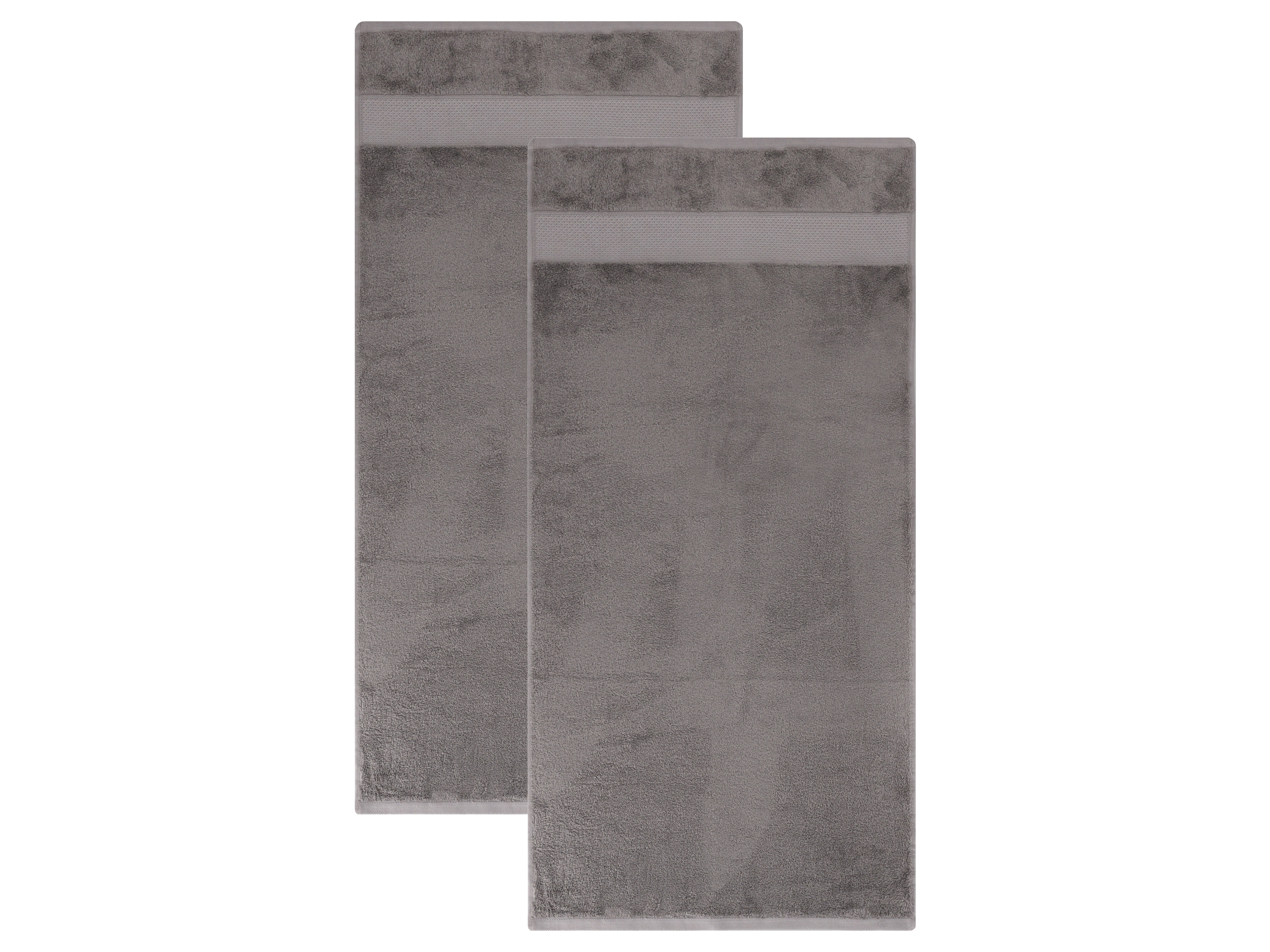 LIVARNO Set van 2 bamboe handdoeken 50 x 100 cm (Grijs)