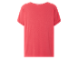 Roze t-shirt met korte mouwen en kantdetails.