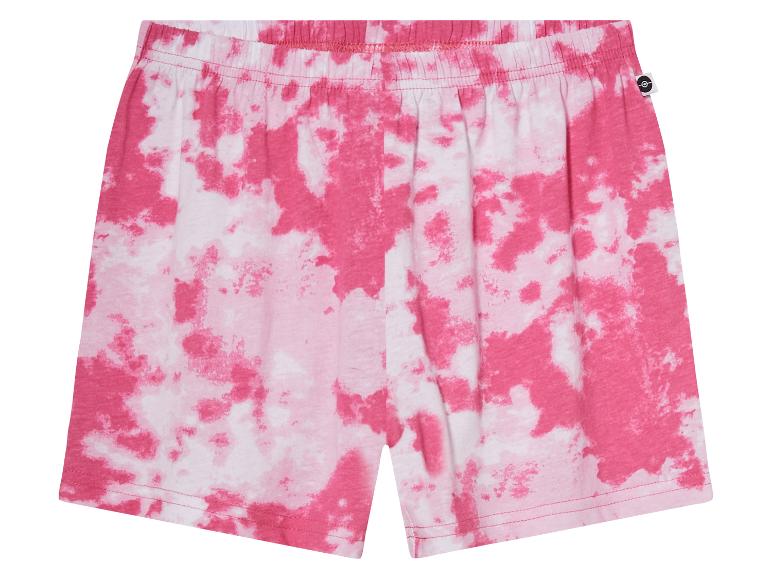 Roze tie-dye shorts voor meisjes.