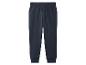 Donkerblauwe joggingbroek met elastische tailleband en geribbelde manchetten.