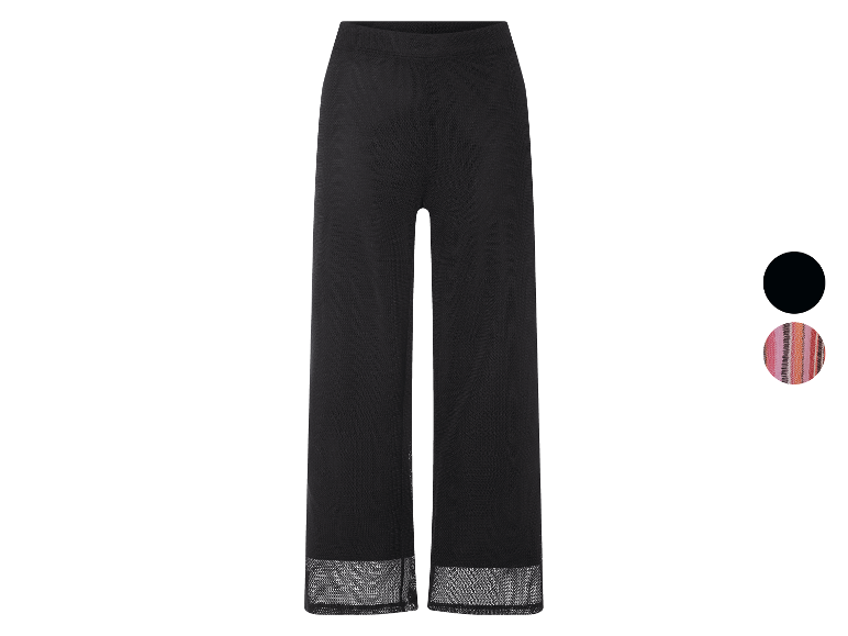 Zwarte wijde broek met mesh details.