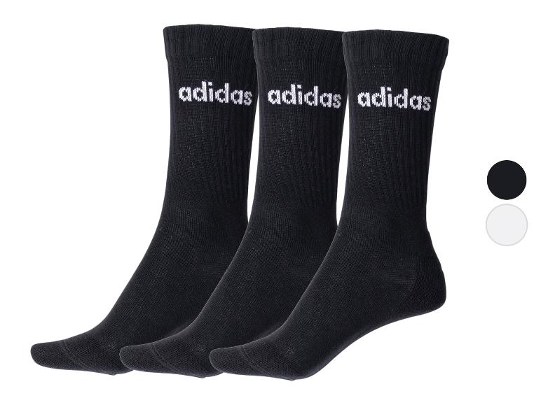 3-pack zwarte Adidas sokken met wit logo