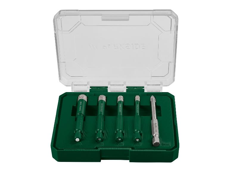 Worx diamant boorset in een plastic koffer.