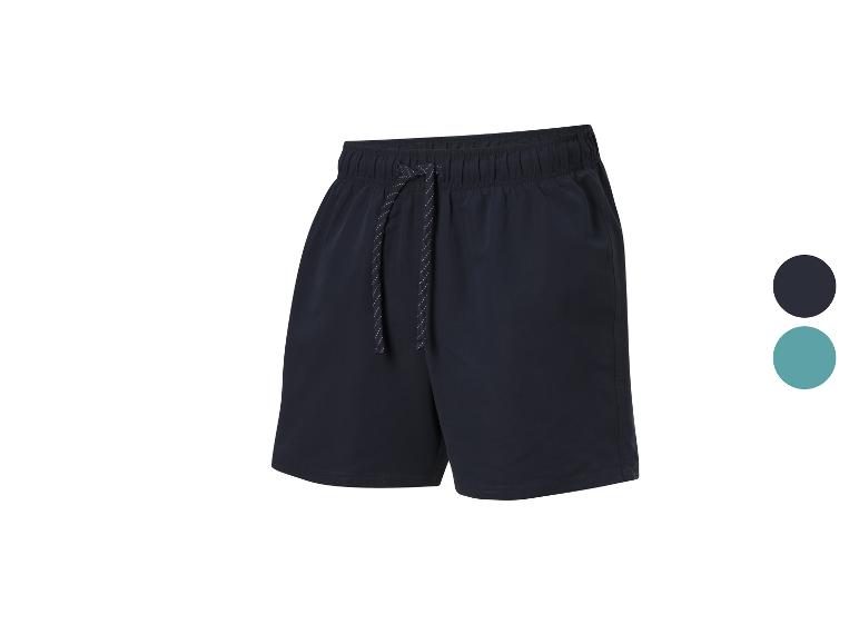 Zwembroeken in donkerblauw en turquoise.