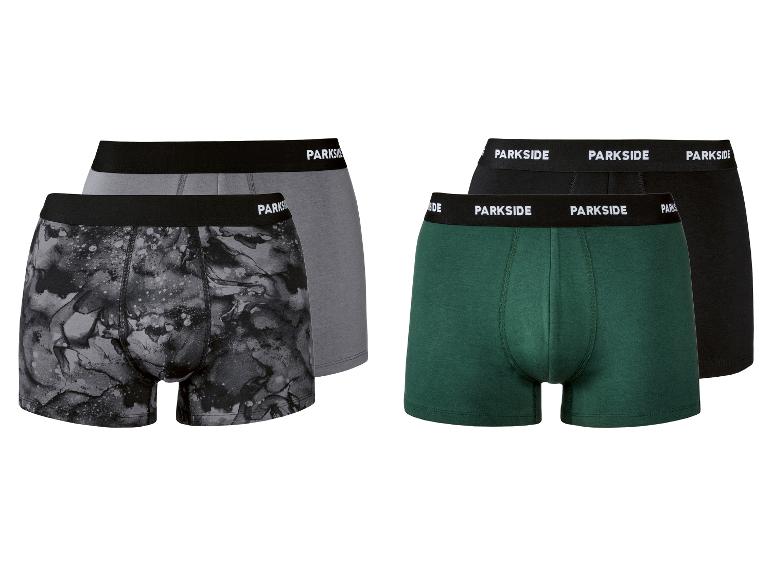 Tweepacks herenboxershorts in grijs, bedrukt, groen en zwart
