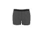 Donkergrijze herenboxershort met een zwarte tailleband en witte strepen.