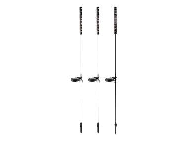 LIVARNO® Set van 3 tuinlampen op zonne-energie - warmwit - 104 cm