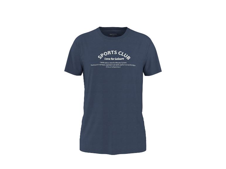 Blauw T-shirt met witte opdruk