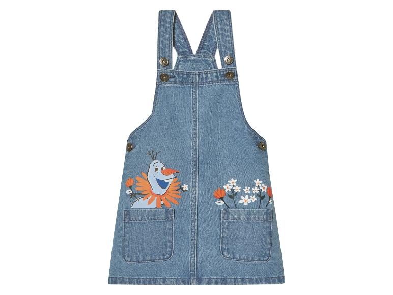 Spijkerjurk met Olaf (Frozen) en bloemenprint.