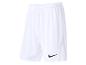 Witte sportshorts met een zwart logo op de linkerpijp.