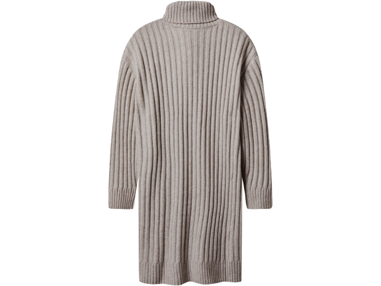 Lichtbeige geribbelde coltrui