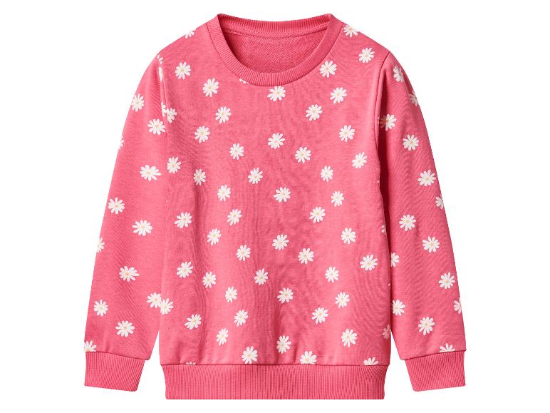 Roze kinder sweatshirt met wit madeliefjespatroon