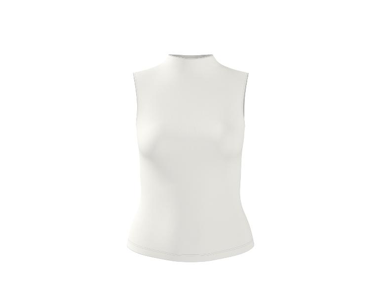 Witte mouwloze torso paspop voor kledingpresentatie.