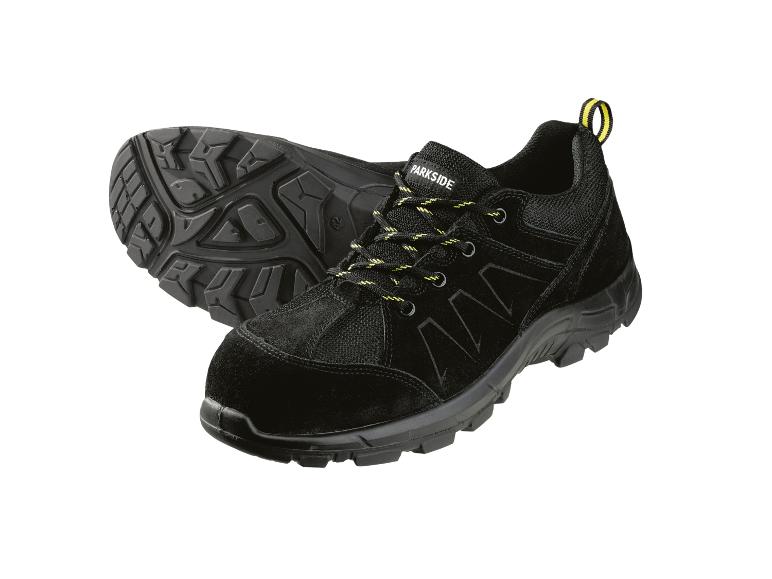 Zwarte Parkside veiligheidsschoenen.