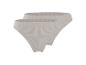 Set van 2 beige geribbelde high-waist slips.