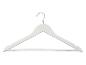 Witte houten kledinghanger met metalen haak