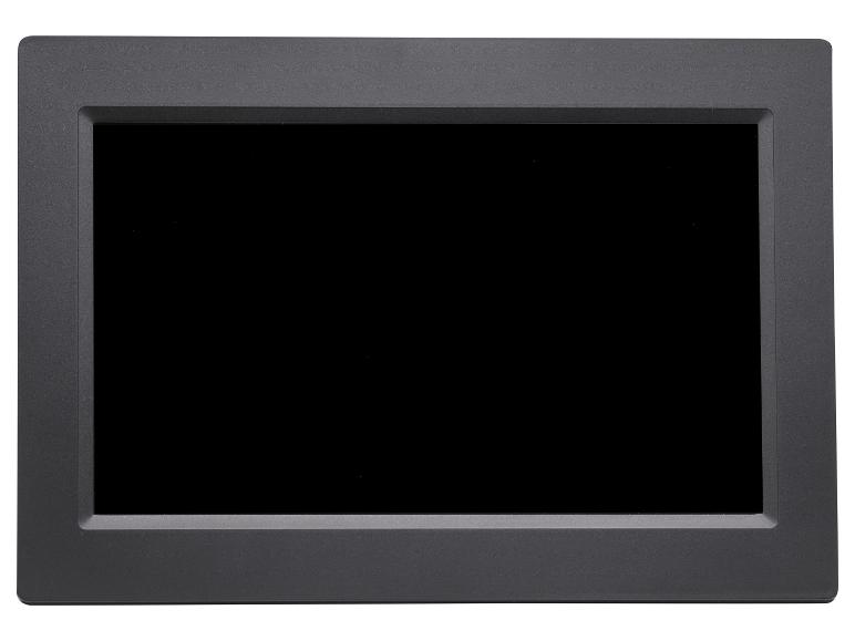 Een zwart, rechthoekig digitaal fotolijstje.