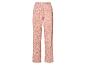 Stofrose pyjamabroek met bladerenprint.