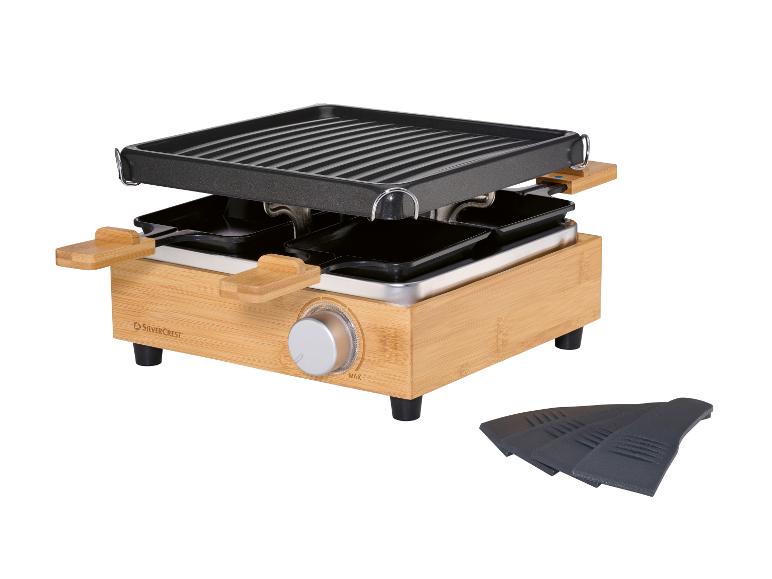 SilverCrest raclette grill met bamboe onderstel en spatels