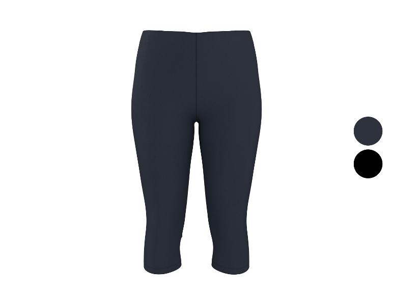 Donkerblauwe dames capri shorts met zwarte kleuropties