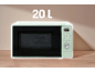 Mintgroene 20 L magnetron met digitaal display en draaiknoppen.