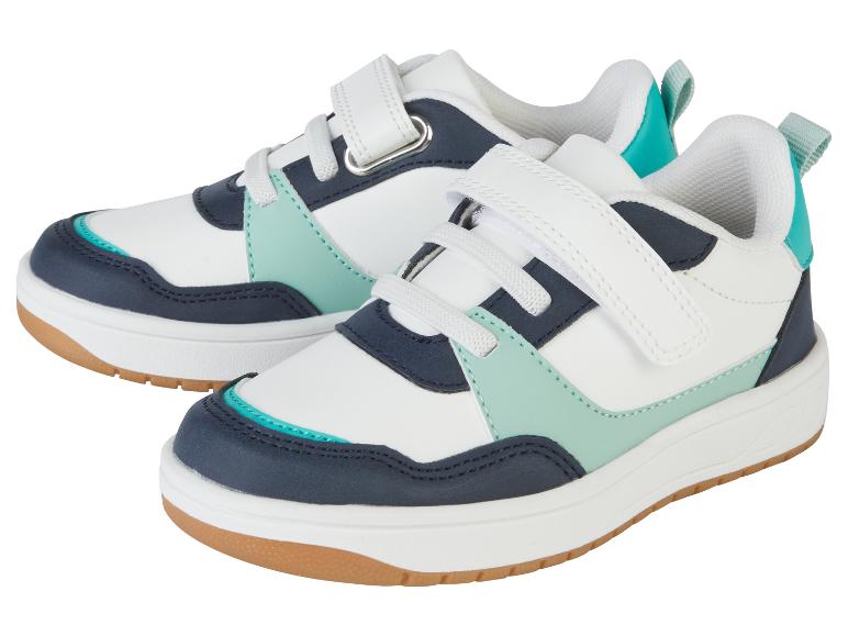Kindersneakers in wit, blauw en mint