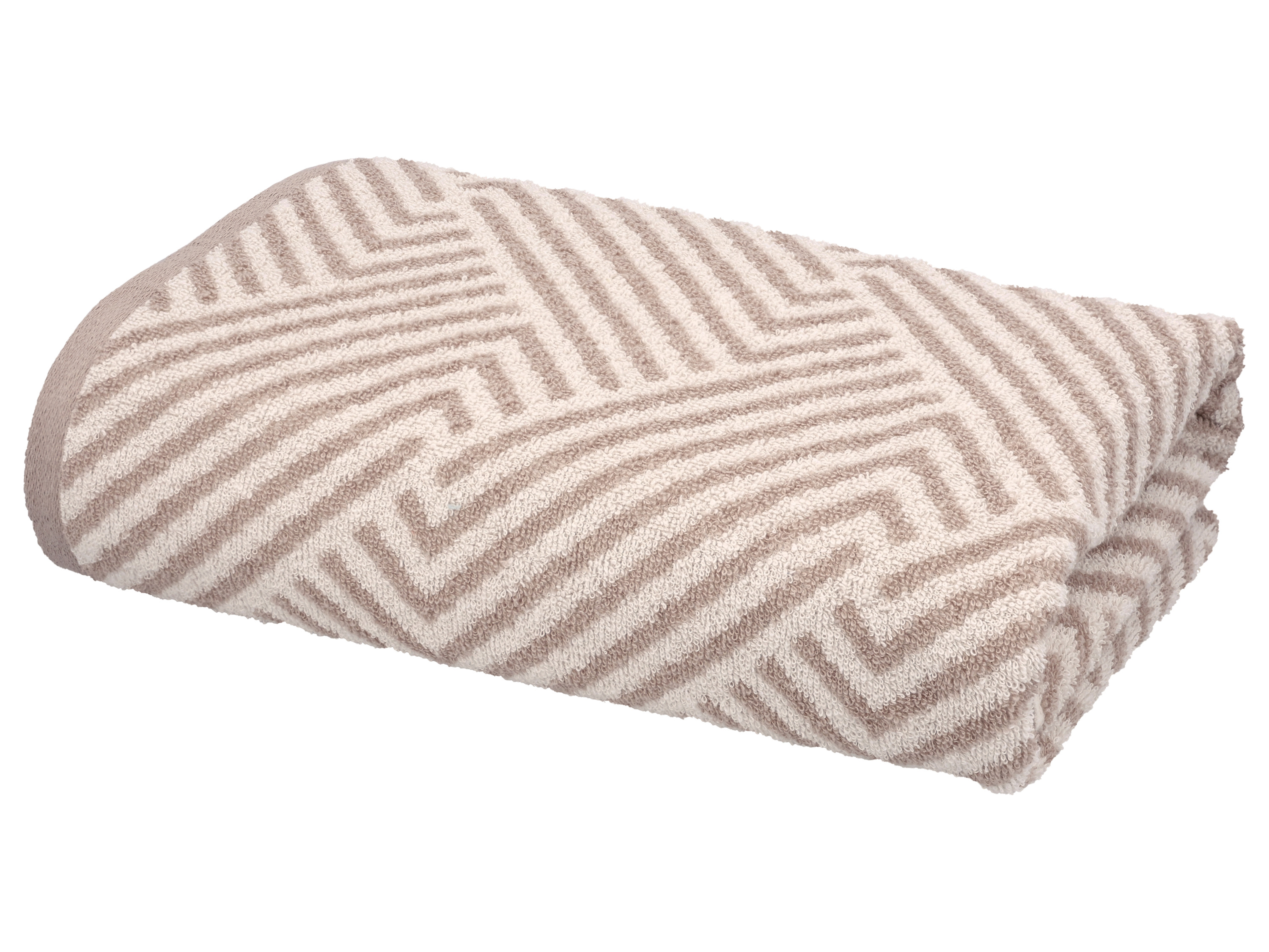 LIVARNO Handdoek, 70 x 140 cm, 500 g/m² (Beige/print)