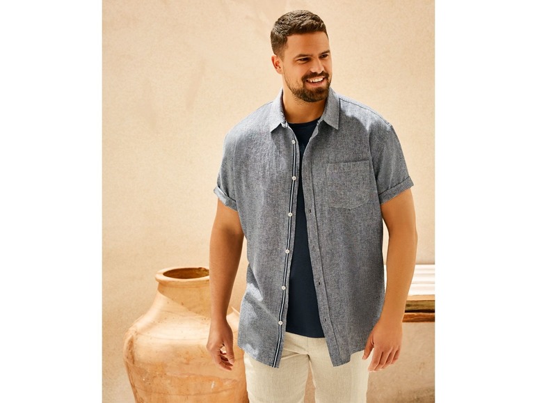 Ga naar volledige schermweergave: LIVERGY® mannen linnen casual shirt - afbeelding 10
