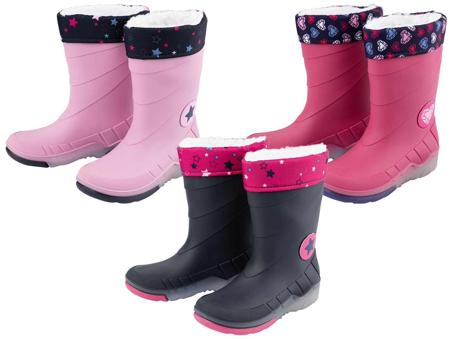 Jane hartjes regenlaarzen grijs met lichtjes