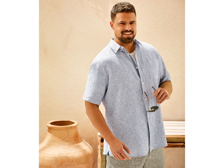 Ga naar volledige schermweergave: LIVERGY® mannen linnen casual shirt - afbeelding 4