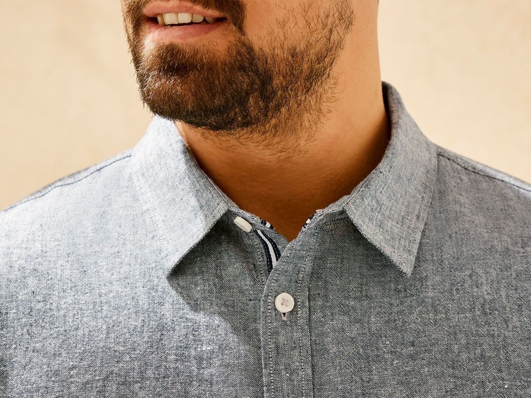Ga naar volledige schermweergave: LIVERGY® mannen linnen casual shirt - afbeelding 9