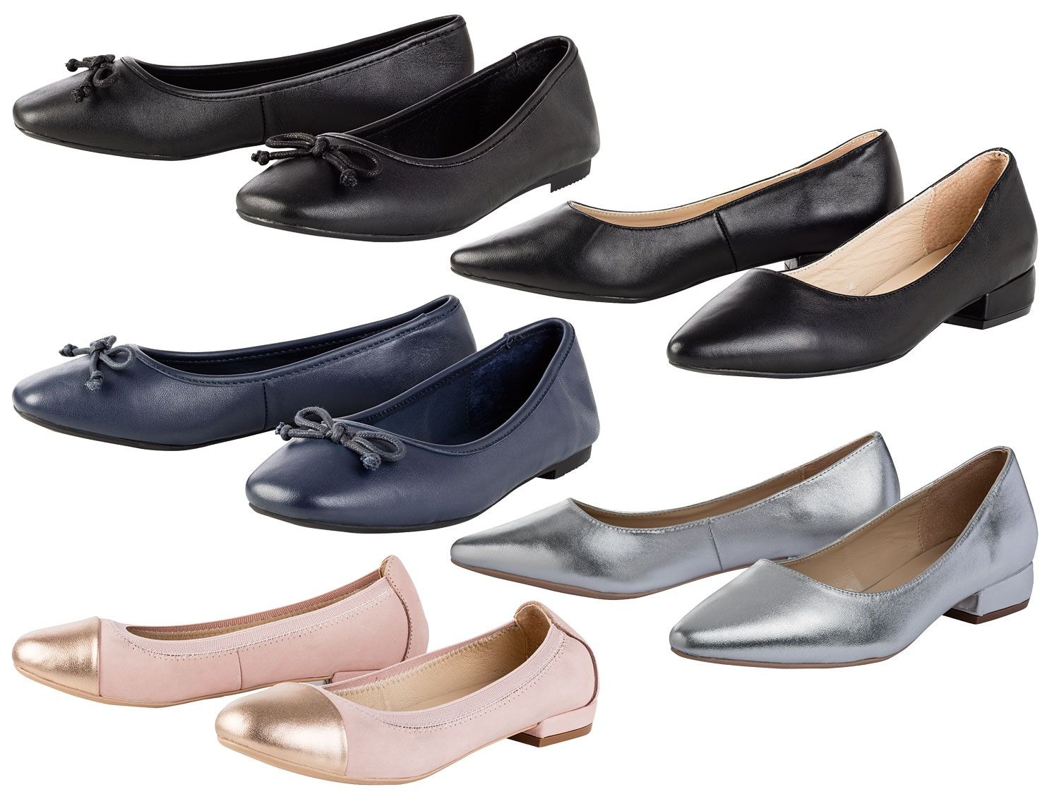 ESMARA® lederen ballerina's dragen van platte schoenen…