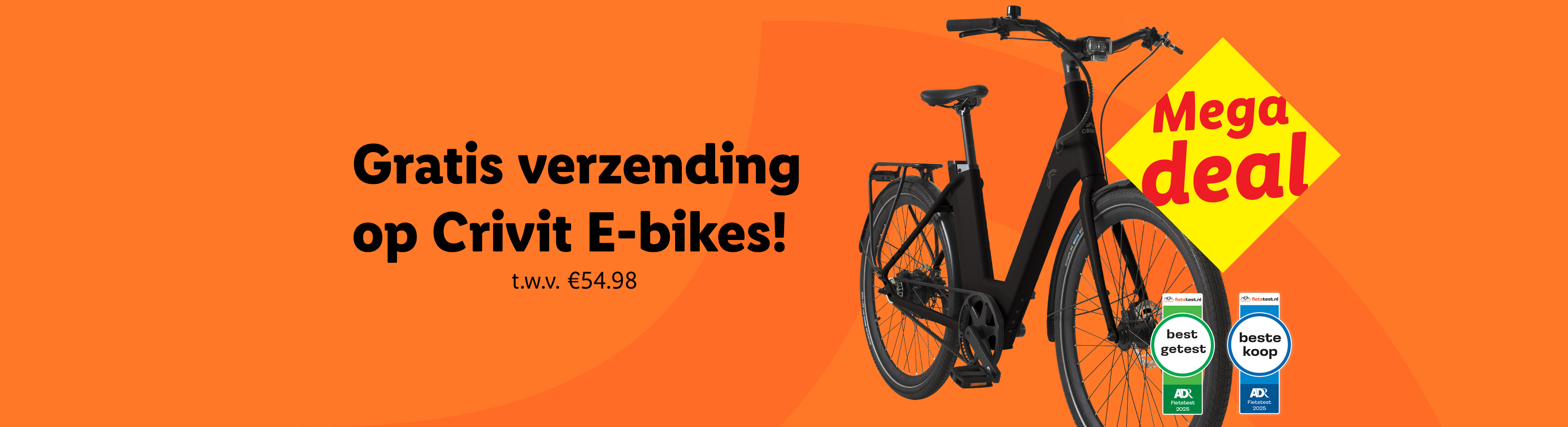 Gratis verzending op CRIVIT e-bikes t.w.v. €54.98. Bekroond door ADR.