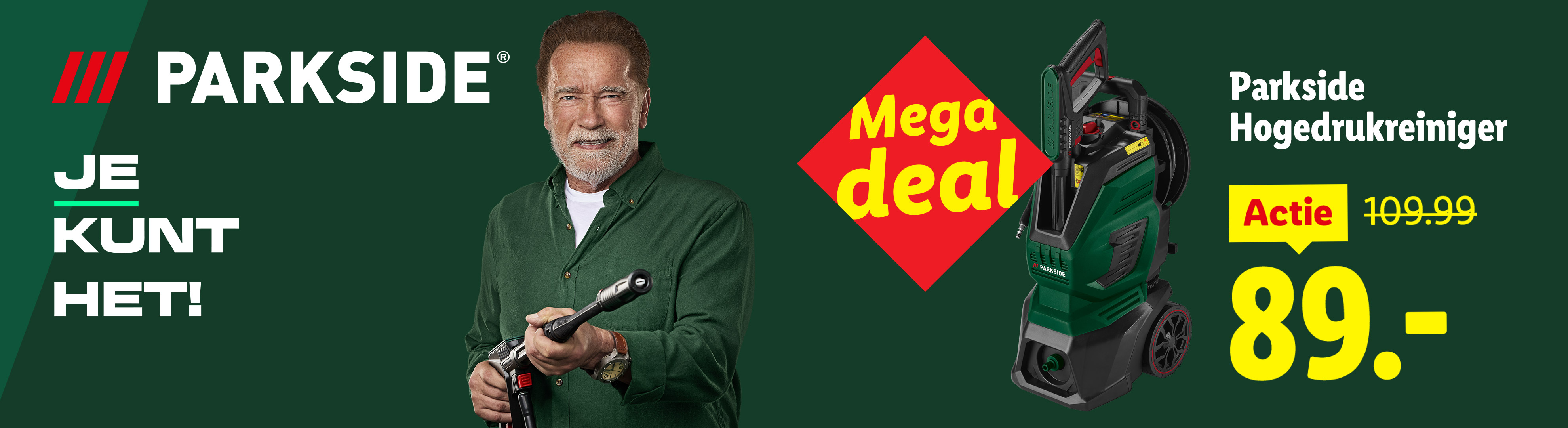 Parkside hogedrukreiniger van 109,99 voor 89 euro