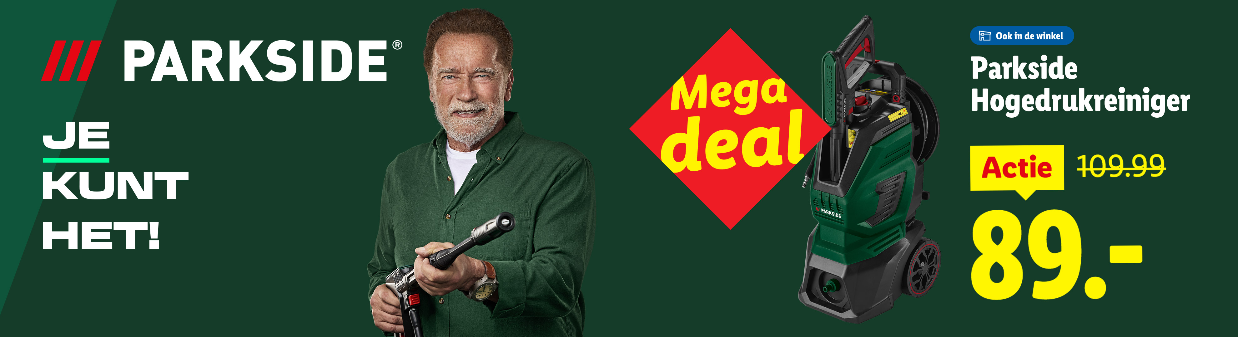 Parkside hogedrukreiniger van 109,99 voor 89 euro