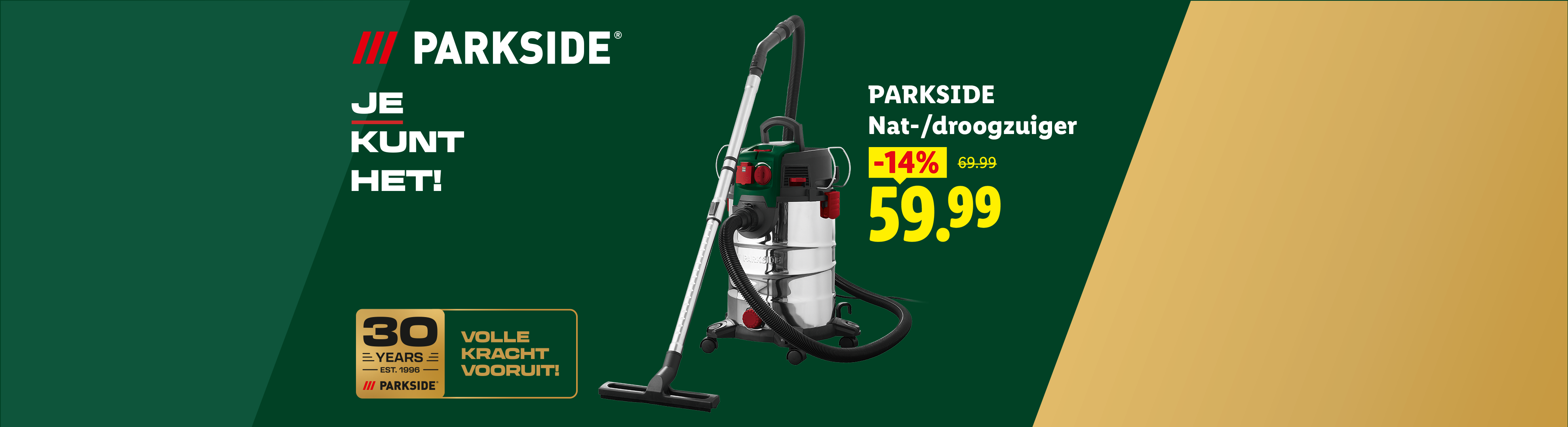 PARKSIDE Nat-/droogzuiger: €10 korting. Nu van €69,99 voor €59,99