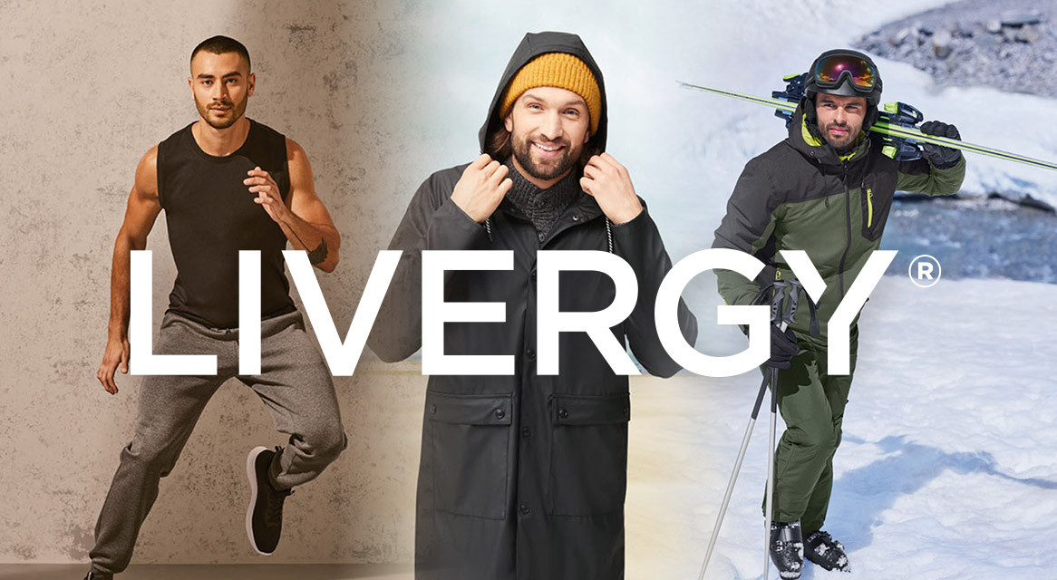 Livergy kleding: sportkleding, regenkleding en skikleding.